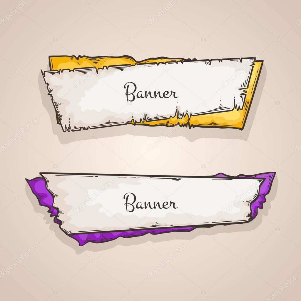 Old banners vector collection.