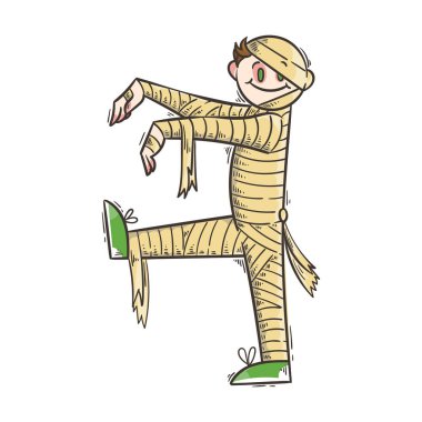 Resimde korkunç anne ile. Halloween kılık