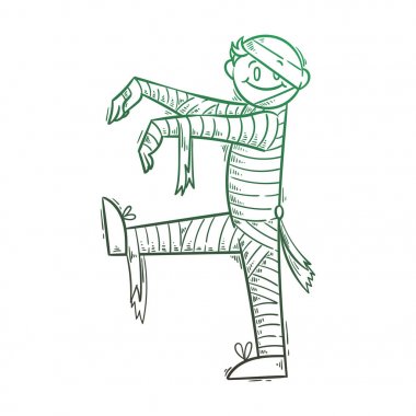 Resimde korkunç anne ile. Halloween kılık