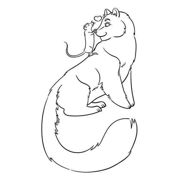 그림 우정 쥐 pardus 환상 동물. — 스톡 벡터
