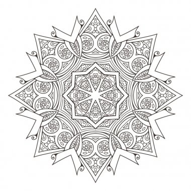 Mandala. Dekoratif arka plan. Islam, Arapça, oryantal, Hint, Osmanlı, yoga motifleri.