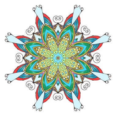 Mandala. Dekoratif arka plan. Islam, Arapça, oryantal, Hint, Osmanlı, yoga motifleri.