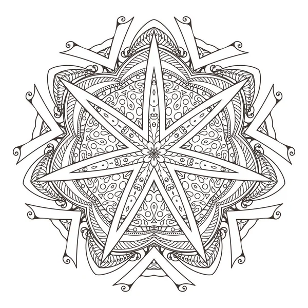 Mandala. Abstrakta dekorativa bakgrund. Islam, arabiska, orientaliska, indiska, ottoman, yoga motiv. — Stock vektor