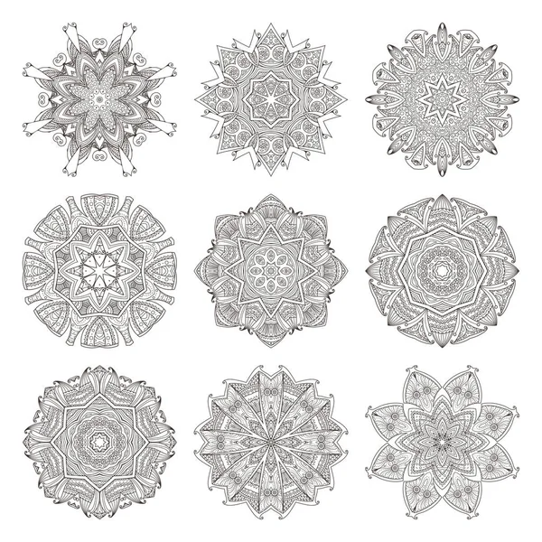 Mandala prêt. Fond décoratif abstrait. Islam, arabe, oriental, indien, ottoman, motifs de yoga — Image vectorielle