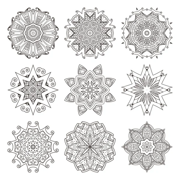 Mandala prêt. Fond décoratif abstrait. Islam, arabe, oriental, indien, ottoman, motifs de yoga — Image vectorielle