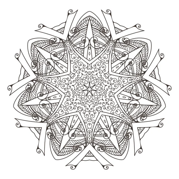 Mandala. Abstrakta dekorativa bakgrund. Islam, arabiska, orientaliska, indiska, ottoman, yoga motiv. — Stock vektor