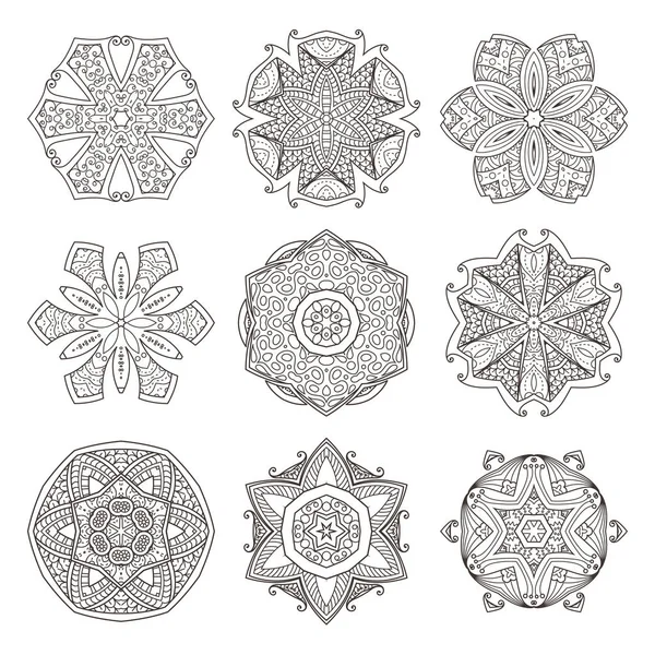 Mandala prêt. Fond décoratif abstrait. Islam, arabe, oriental, indien, ottoman, motifs de yoga — Image vectorielle