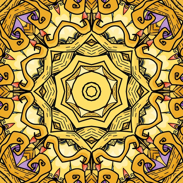 Modèle vectoriel sans couture dans le style mandala — Image vectorielle