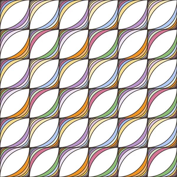 나뭇잎과 꽃 같은 추상 원활한 스트라이프 기하학적 패턴 — 스톡 벡터