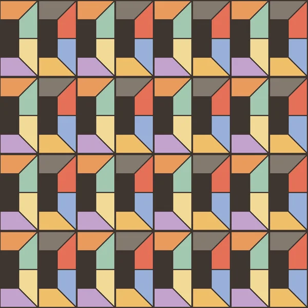 正方形のシームレスなパターン。抽象的なストライプ無限の背景 — ストックベクタ