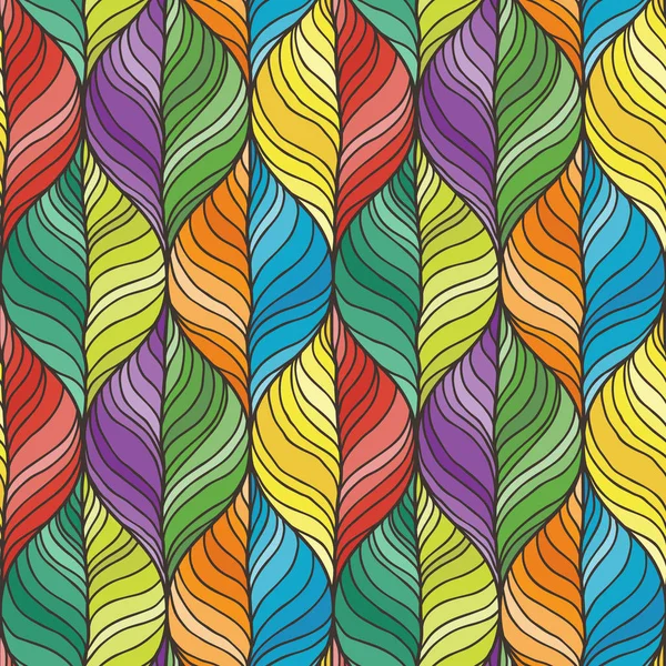 Dekoratív vektor varrat nélküli hullám minta. Absztrakt doodle patakok, mint a levelek végtelen illusztráció — Stock Vector