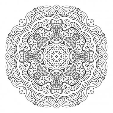 Çiçek vektör mandala. Oryantal daire desen, resim boyama