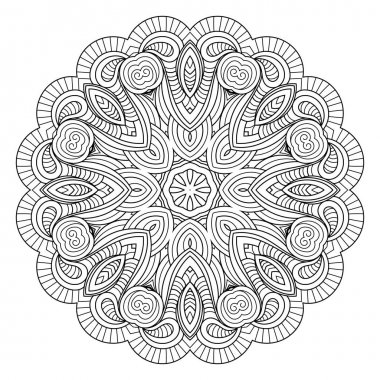 Çiçek vektör mandala. Oryantal daire desen, resim boyama