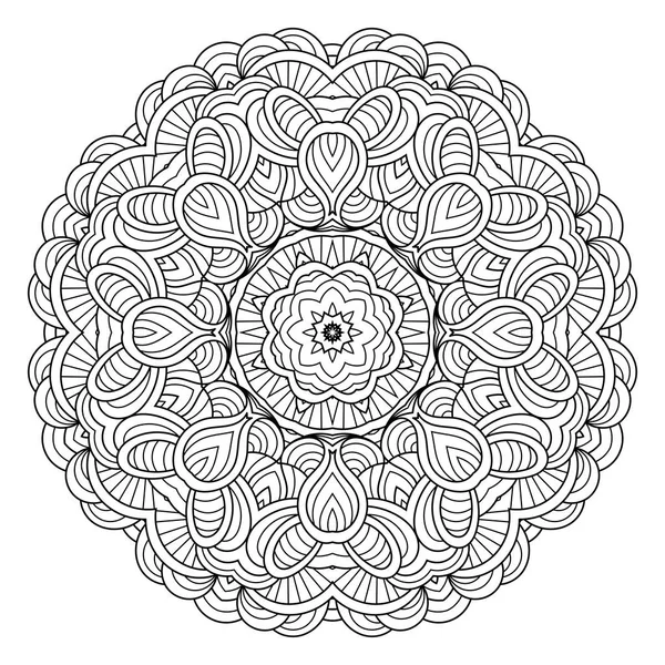 Flower vector mandala. Oriental circle pattern, coloring illustration — Stock Vector