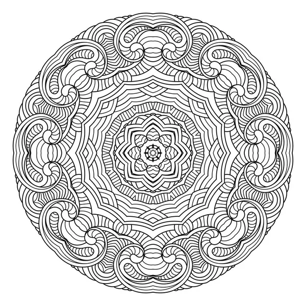 Mandala vecteur de fleurs. Modèle de cercle oriental, illustration de coloriage — Image vectorielle