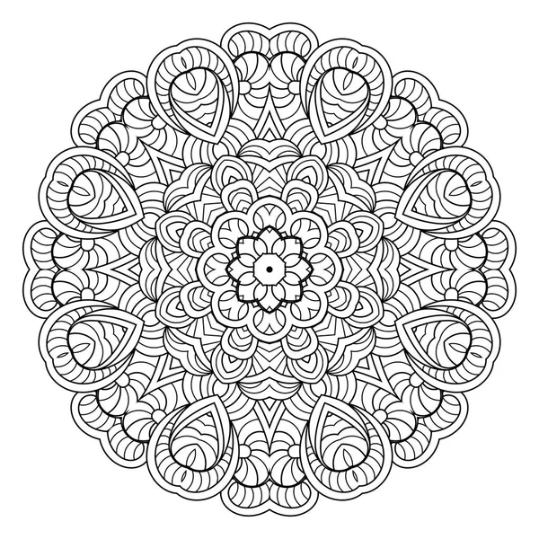 Mandala de vetor de flor. Padrão círculo oriental, ilustração coloração — Vetor de Stock