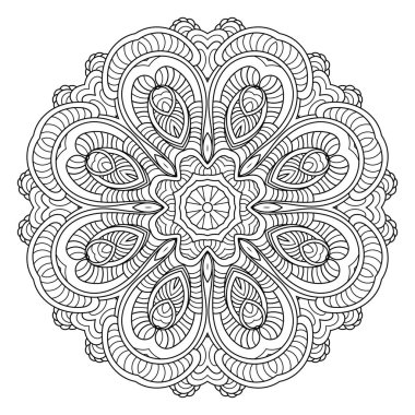Çiçek vektör mandala. Oryantal daire desen, resim boyama