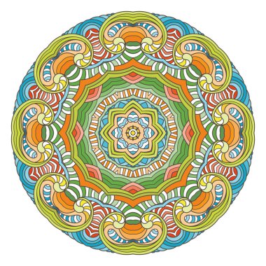 Çiçek vektör mandala. Oryantal daire desen, resim boyama