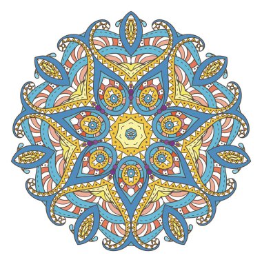 Çiçek vektör mandala. Oryantal daire desen, resim boyama