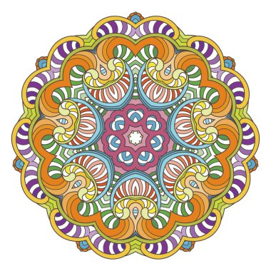 Çiçek vektör mandala. Oryantal daire desen, resim boyama
