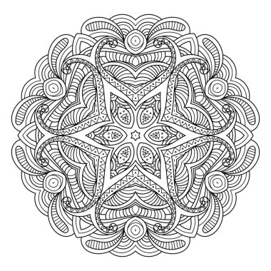 Çiçek vektör mandala. Oryantal daire desen, resim boyama