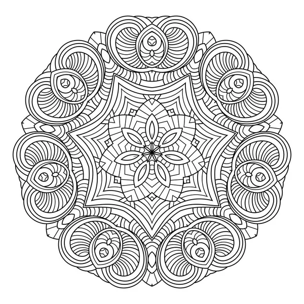 Mandala de vetor de flor. Padrão círculo oriental, ilustração coloração — Vetor de Stock
