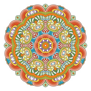 Çiçek vektör mandala. Oryantal daire desen, resim boyama