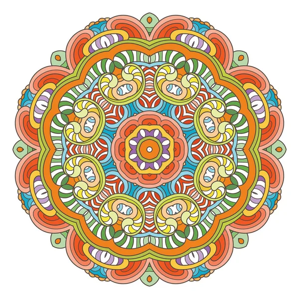 Mandala de vetor de flor. Padrão círculo oriental, ilustração coloração — Vetor de Stock