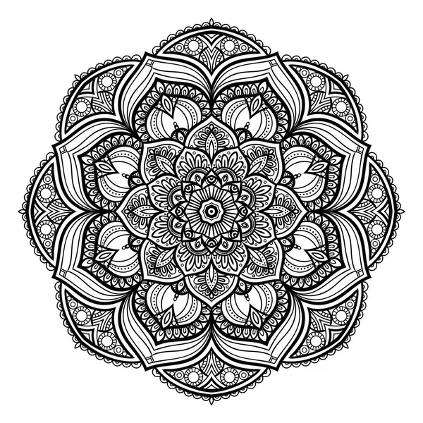 Mandala aux fleurs. Modèle rond vintage. Image orientale, illustration vectorielle — Image vectorielle