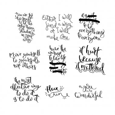 El hayat ve mutluluk için hat alıntı motivasyon yazılı. Kartpostal, poster, parmak izi, kart grafik tasarım için.