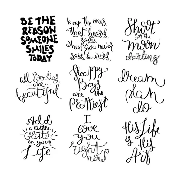 Handskrivna kalligrafi citat motivation för liv och lycka. För vykort, affisch, utskrifter, kort grafisk design. — Stock vektor
