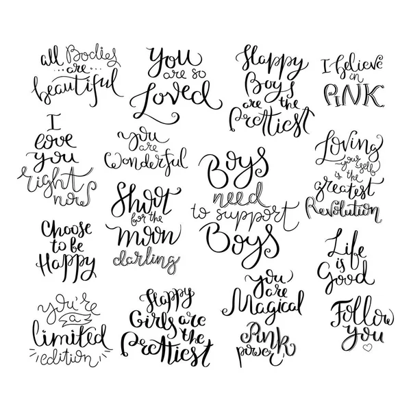 Hand written calligraphy quote motivation for life and happiness. For postcard, poster, prints, cards graphic design. — Stock Vector