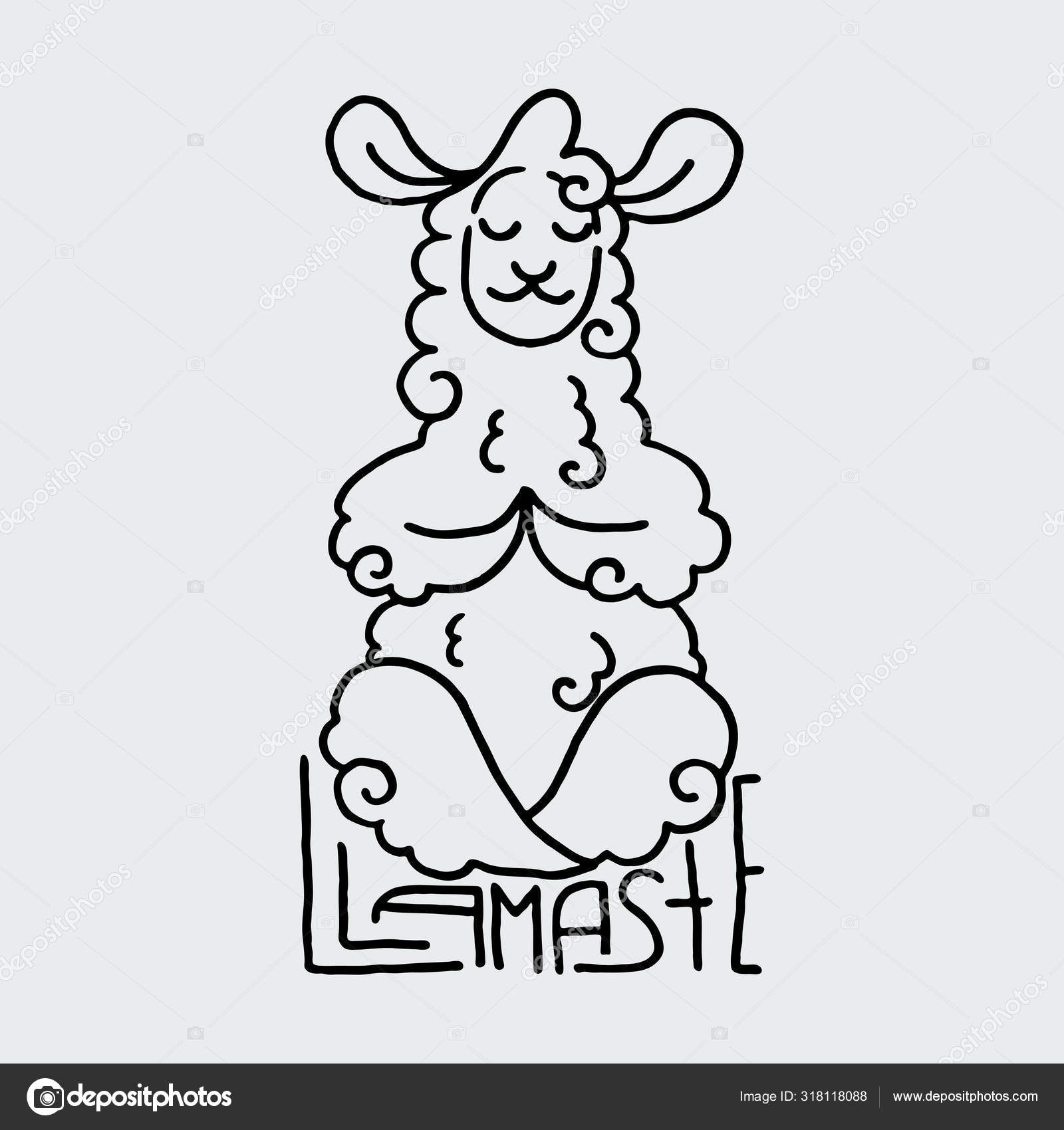 Llamaste Cute Furry Llama Cute Card Cute Alpaca Drawing Hand Drawn Vector Image For Cards Prints T Shirts Cases Designs Stock Vector C Drekhann 318118088