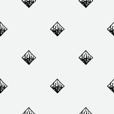 Kusursuz grunge doodle modern desen. Geometri kare kumaş örneği