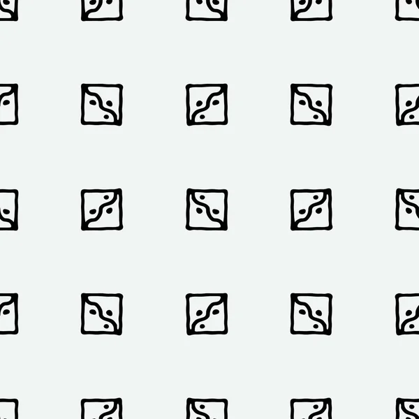 Nahtlose Grunge-Doodle modernes Muster. Geometrie quadratische Gewebeprobe — Stockvektor
