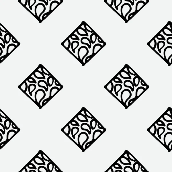 Grunge sans couture gribouiller motif moderne. Géométrie échantillon carré de tissu — Image vectorielle