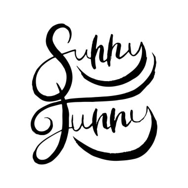 Neşeli komik. Grunge izole edilmiş sanat eserleri yazıyor. Tişört grafikleri için tipografi damgası, baskı, poster, afiş, broşür, etiket, kartpostal. Vektör resmi