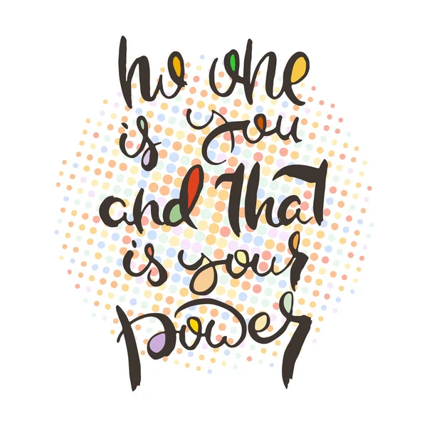 One You Your Power Hand Lettering Grunge Card Textured Handcrafted — 스톡 벡터