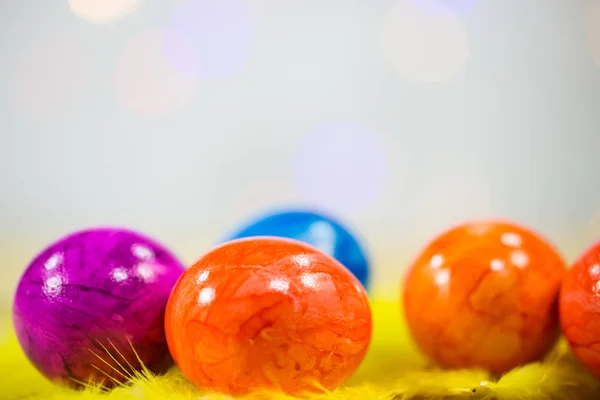 Bunte Ostereier, Makro, Kopierraum — Stockfoto