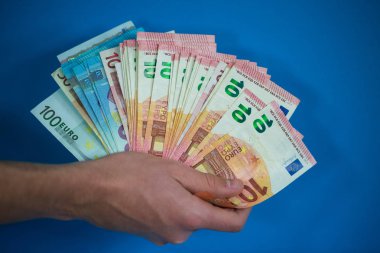 para el, mavi arka plan