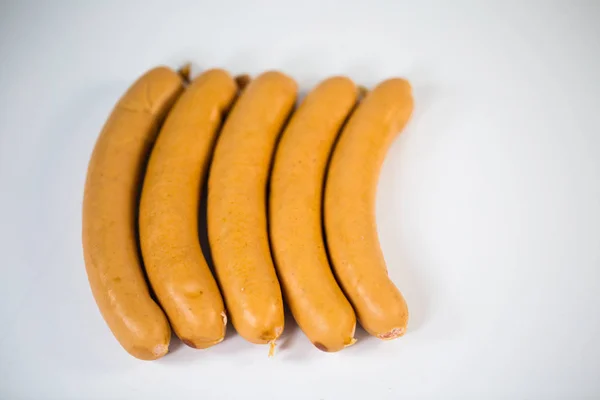 Sausages on white background — Stock Photo, Image