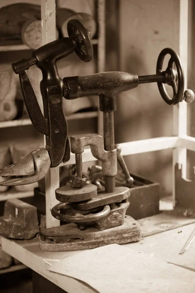 Stara Maszyna Warsztacie Obuwczym — Zdjęcie stockowe