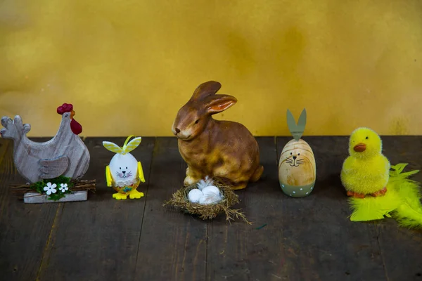 Easter Bunny Easter Eggs Chick Together — Stock Photo, Image