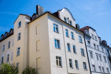 Münih, güzel yerleşim bölgesi, mavi s konut evleri