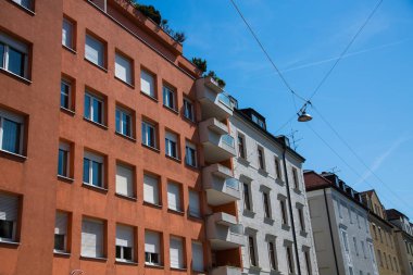 Münih, güzel yerleşim bölgesi, mavi s konut evleri