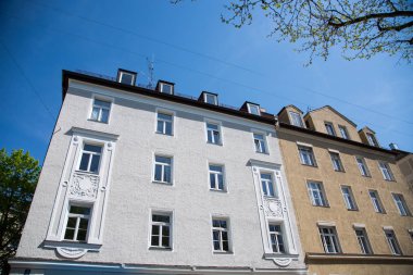 Münih, güzel yerleşim bölgesi, mavi s konut evleri