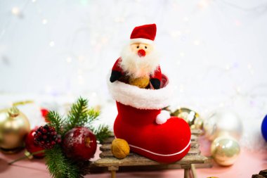 Nicholas çizme Noel Baba ve dekorasyon ile