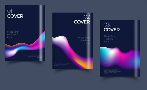 Capa Livro Relatório Anual Design Revista Conjunto Vetor Negócios Ilustração —  Vetores de Stock