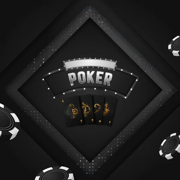 Casino Poker Torneo Diseño Invatación Ilustración Vectorial — Vector de stock