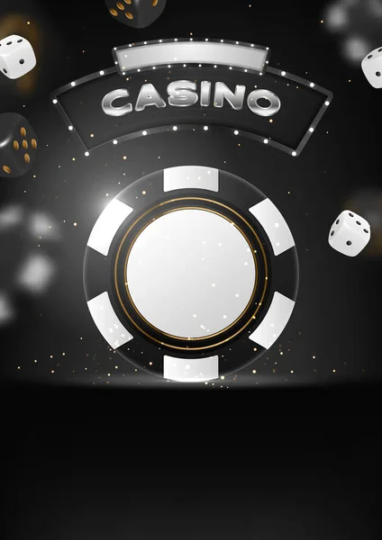 Casino Poker Tournament Invatation Design Vector Illustration — Stock Vector